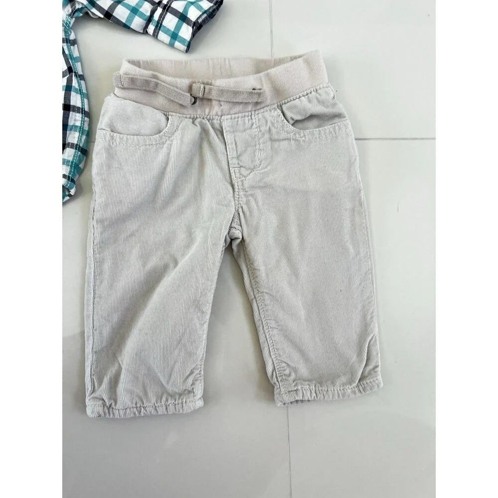 Baby Gap Boys 2 Piece Outfit Set Collared Bodysuit Cordory Pants 3-6m Cute Photo